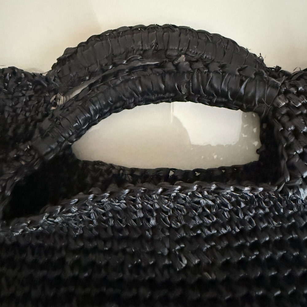 Flora Bella Napa Soft Tote |Raffia Summer Bag Boho Chic Leather Braided Handles - Picture 3 of 14